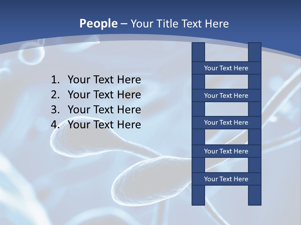 A Blue Brochure With An Image Of A Cell PowerPoint Template