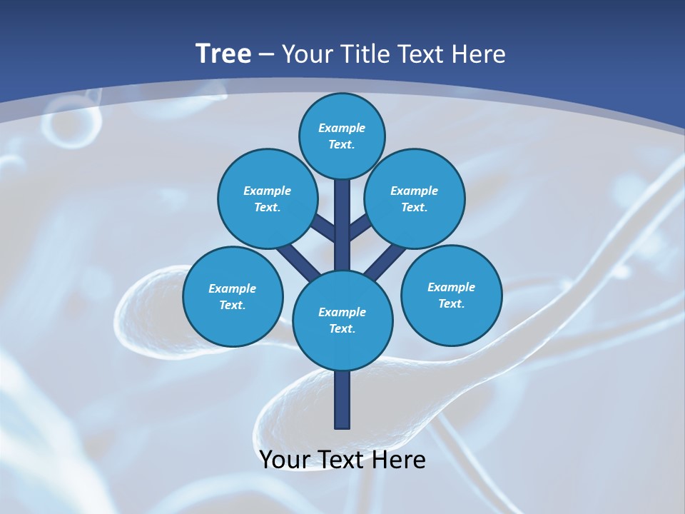 A Blue Brochure With An Image Of A Cell PowerPoint Template