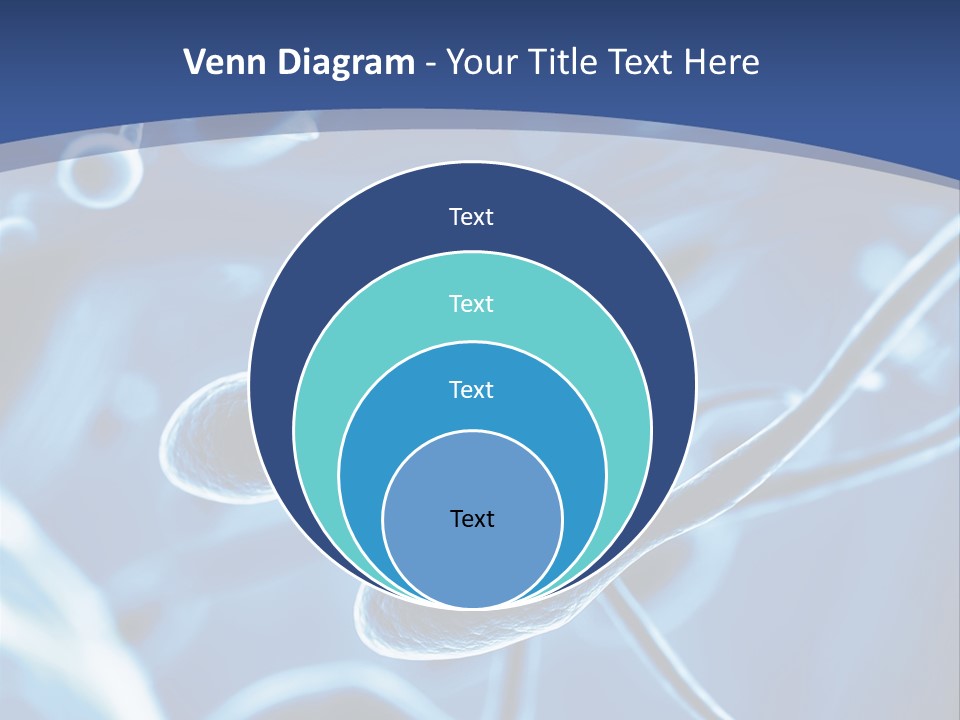 A Blue Brochure With An Image Of A Cell PowerPoint Template