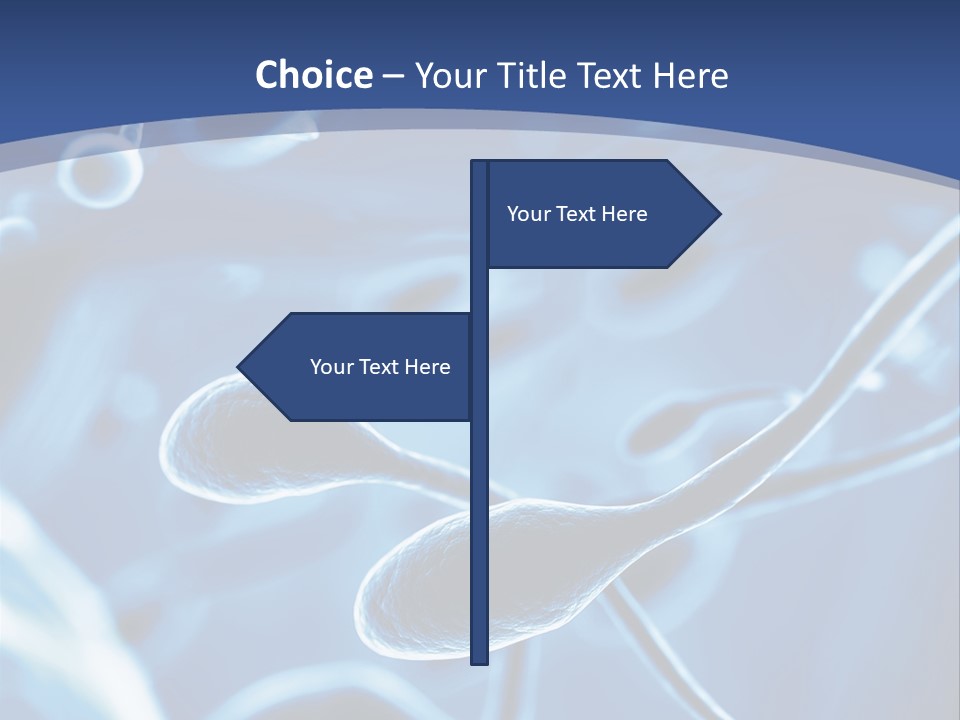 A Blue Brochure With An Image Of A Cell PowerPoint Template
