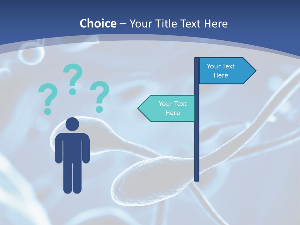 A Blue Brochure With An Image Of A Cell PowerPoint Template