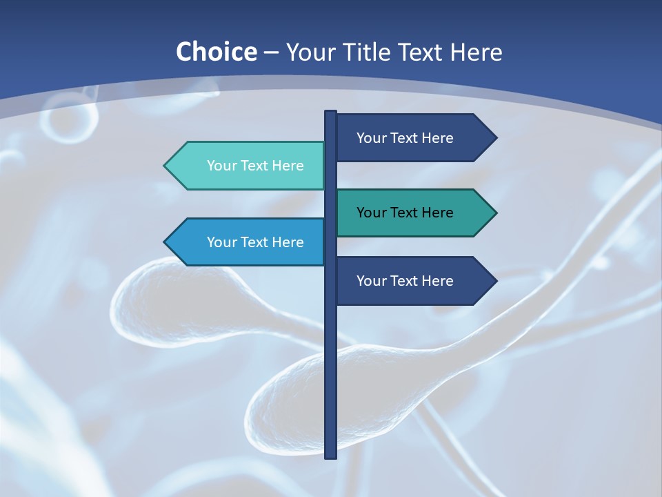 A Blue Brochure With An Image Of A Cell PowerPoint Template