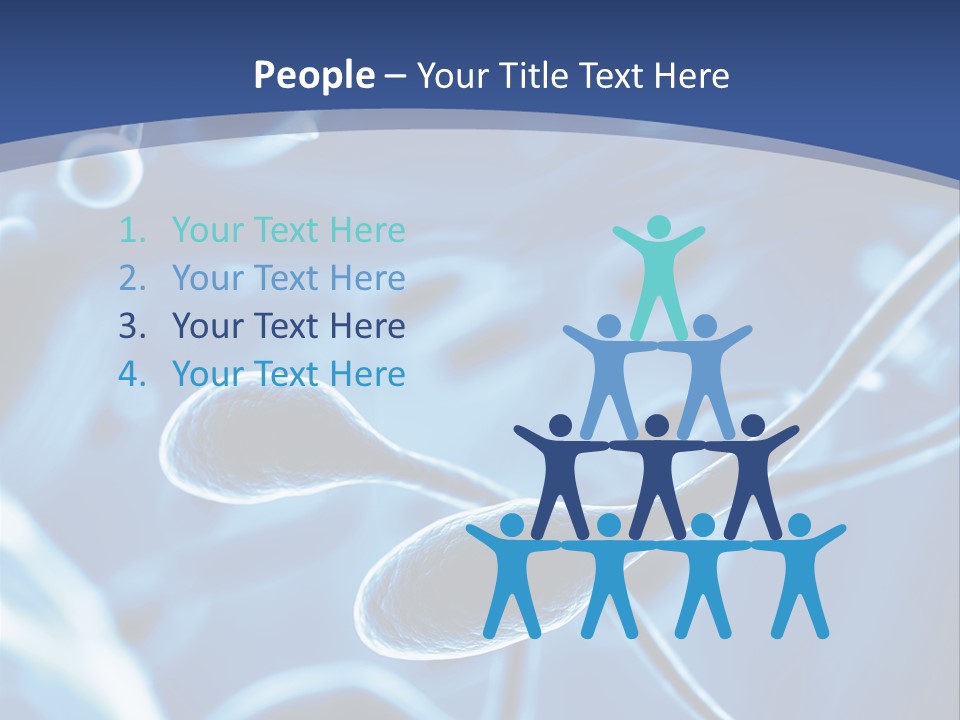 A Blue Brochure With An Image Of A Cell PowerPoint Template
