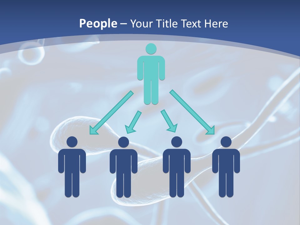 A Blue Brochure With An Image Of A Cell PowerPoint Template