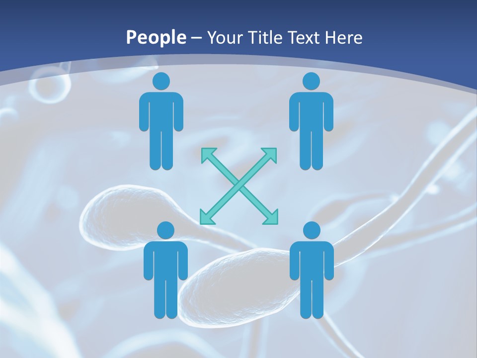 A Blue Brochure With An Image Of A Cell PowerPoint Template