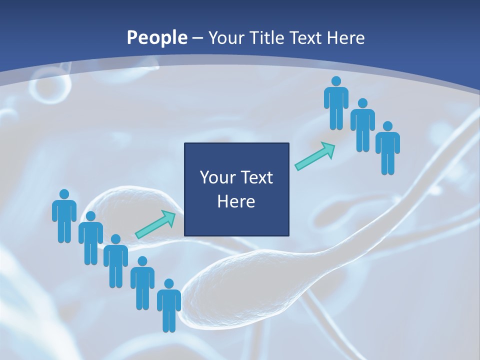 A Blue Brochure With An Image Of A Cell PowerPoint Template