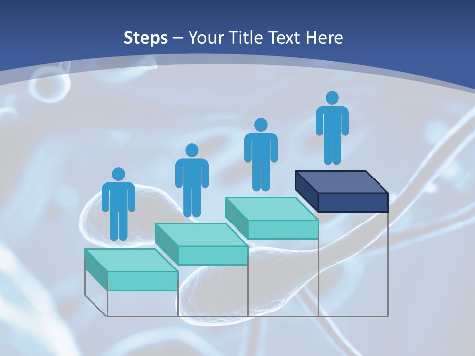 A Blue Brochure With An Image Of A Cell PowerPoint Template