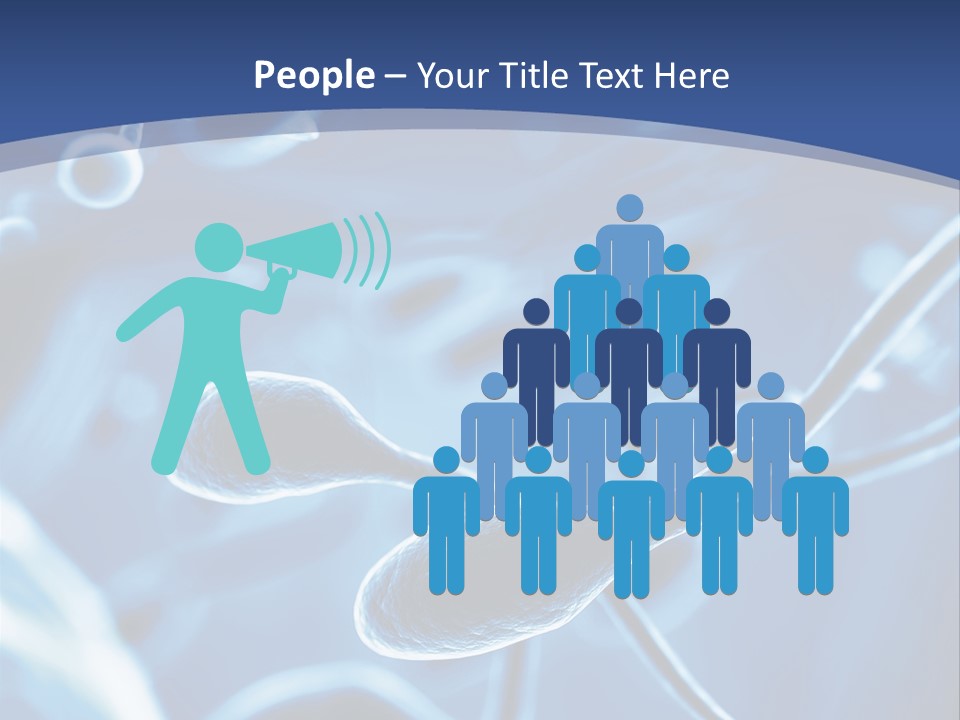 A Blue Brochure With An Image Of A Cell PowerPoint Template