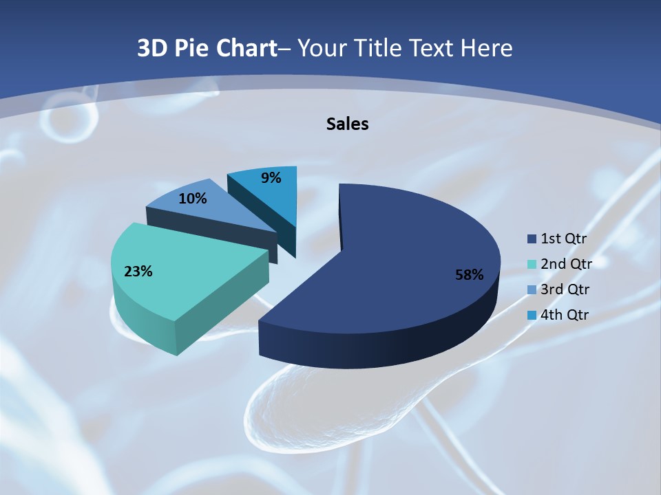 A Blue Brochure With An Image Of A Cell PowerPoint Template