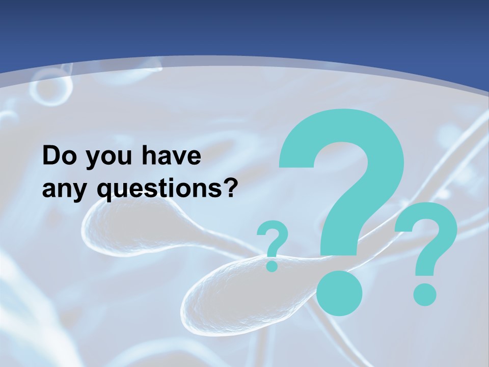 A Blue Brochure With An Image Of A Cell PowerPoint Template