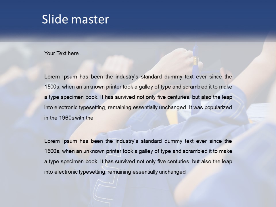 A Group Of People In Graduation Caps And Gowns PowerPoint Template