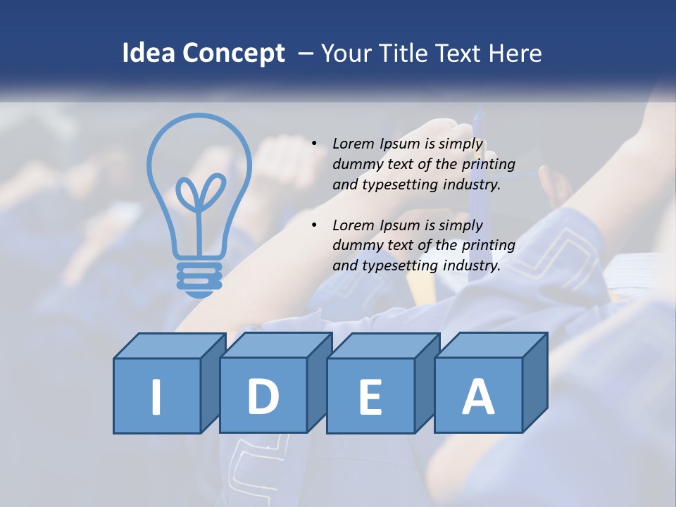 A Group Of People In Graduation Caps And Gowns PowerPoint Template