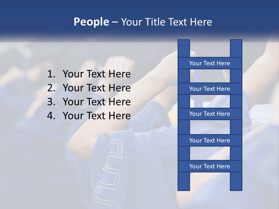 A Group Of People In Graduation Caps And Gowns PowerPoint Template