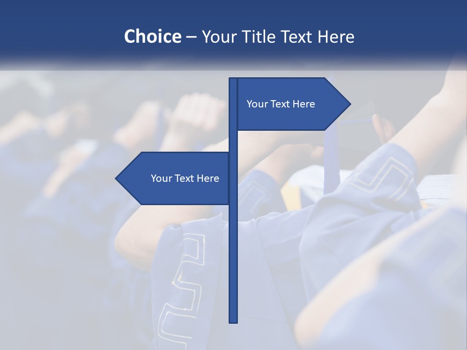 A Group Of People In Graduation Caps And Gowns PowerPoint Template