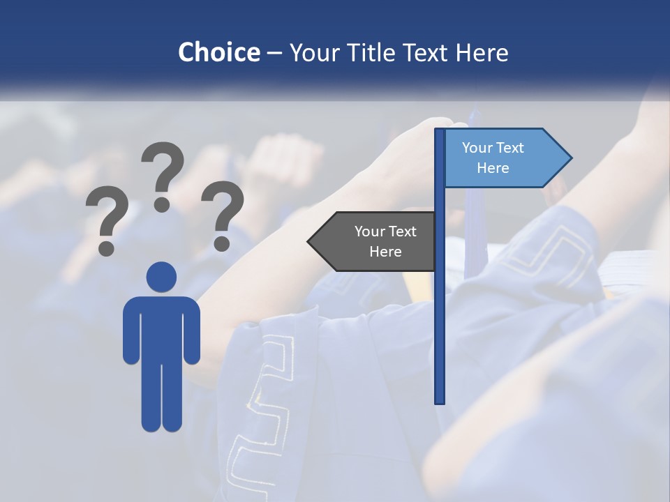 A Group Of People In Graduation Caps And Gowns PowerPoint Template