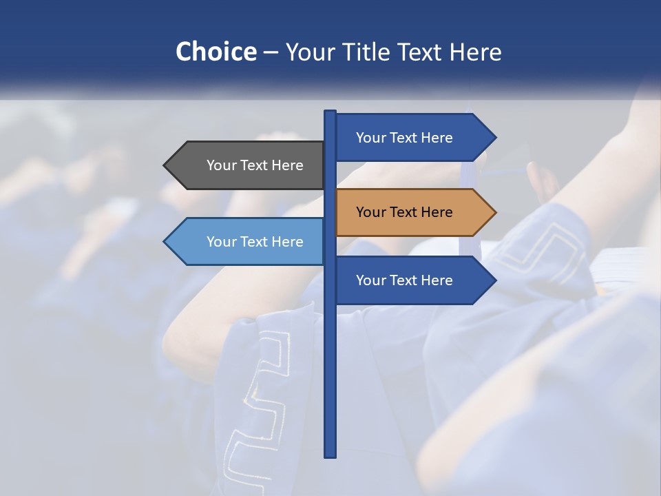 A Group Of People In Graduation Caps And Gowns PowerPoint Template