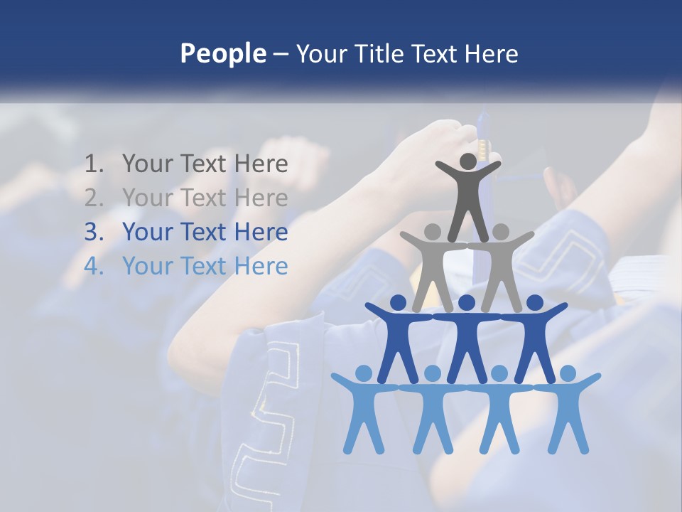 A Group Of People In Graduation Caps And Gowns PowerPoint Template