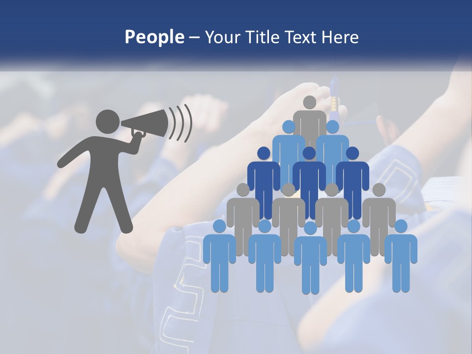 A Group Of People In Graduation Caps And Gowns PowerPoint Template