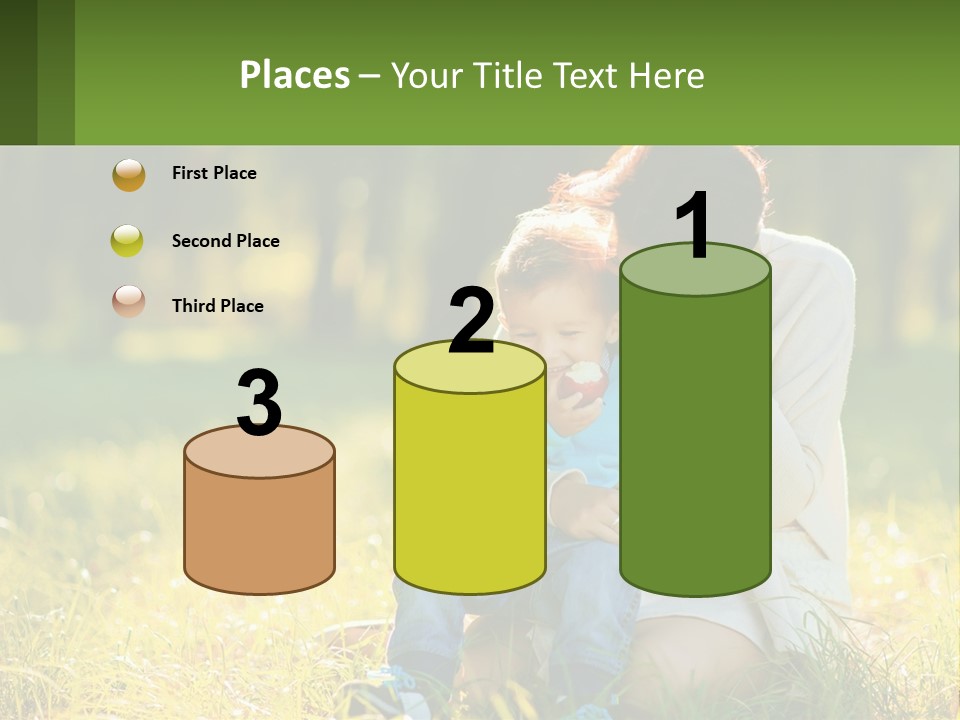 A Woman Holding A Baby In A Field Of Grass PowerPoint Template