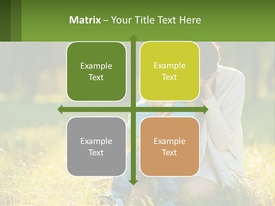 A Woman Holding A Baby In A Field Of Grass PowerPoint Template