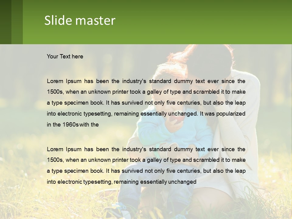 A Woman Holding A Baby In A Field Of Grass PowerPoint Template