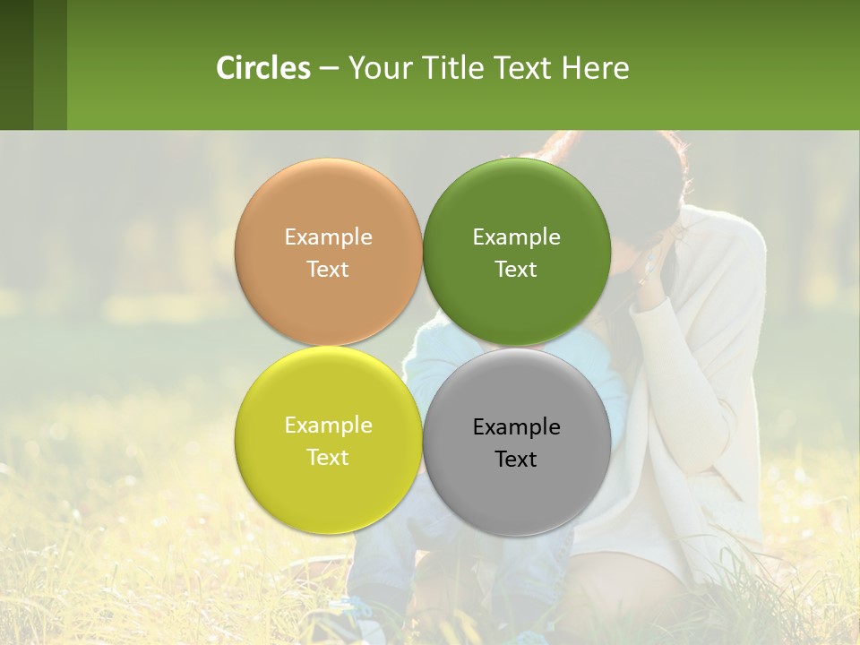 A Woman Holding A Baby In A Field Of Grass PowerPoint Template