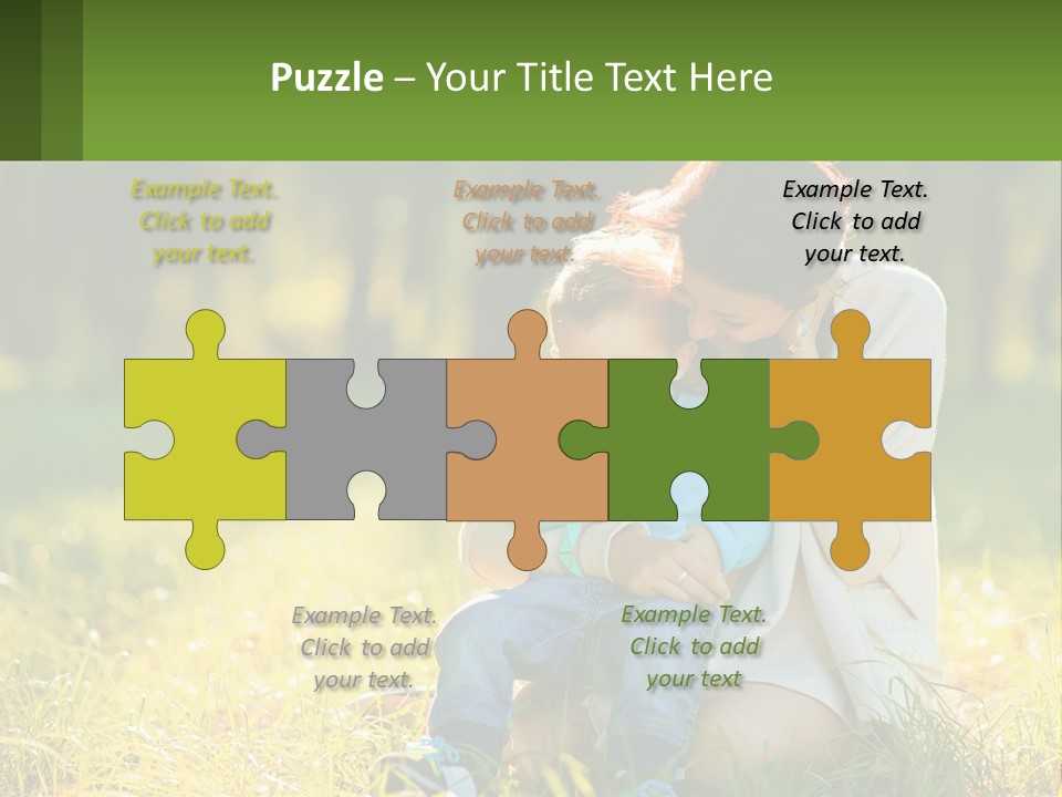 A Woman Holding A Baby In A Field Of Grass PowerPoint Template