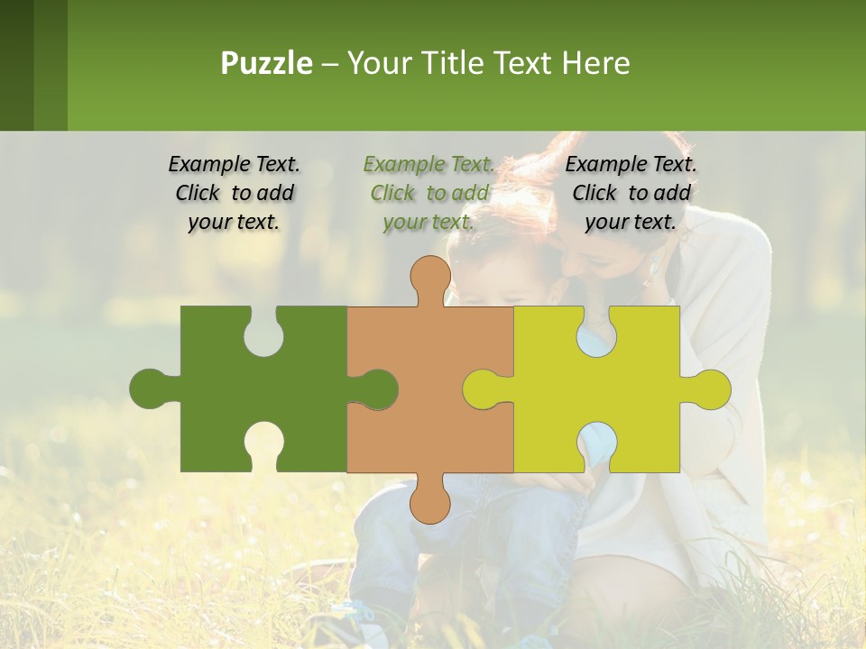 A Woman Holding A Baby In A Field Of Grass PowerPoint Template