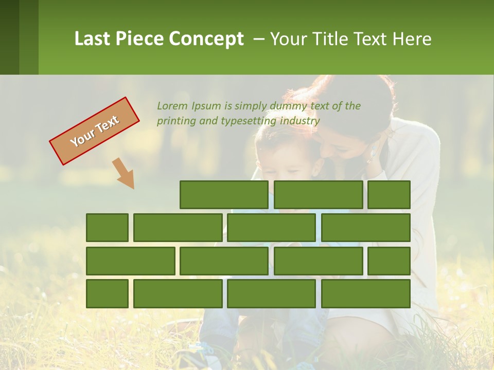 A Woman Holding A Baby In A Field Of Grass PowerPoint Template
