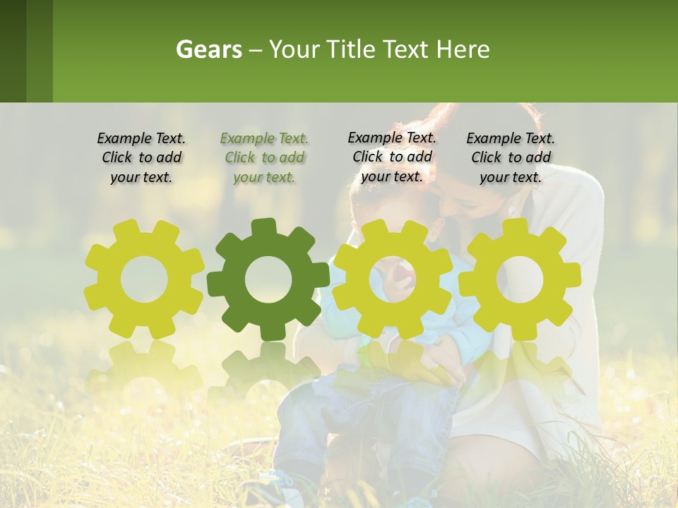 A Woman Holding A Baby In A Field Of Grass PowerPoint Template