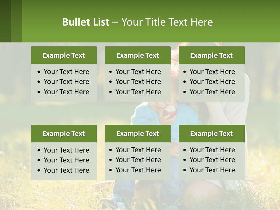 A Woman Holding A Baby In A Field Of Grass PowerPoint Template