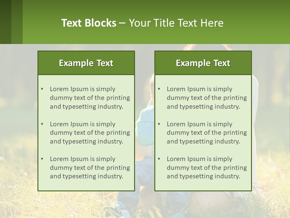 A Woman Holding A Baby In A Field Of Grass PowerPoint Template