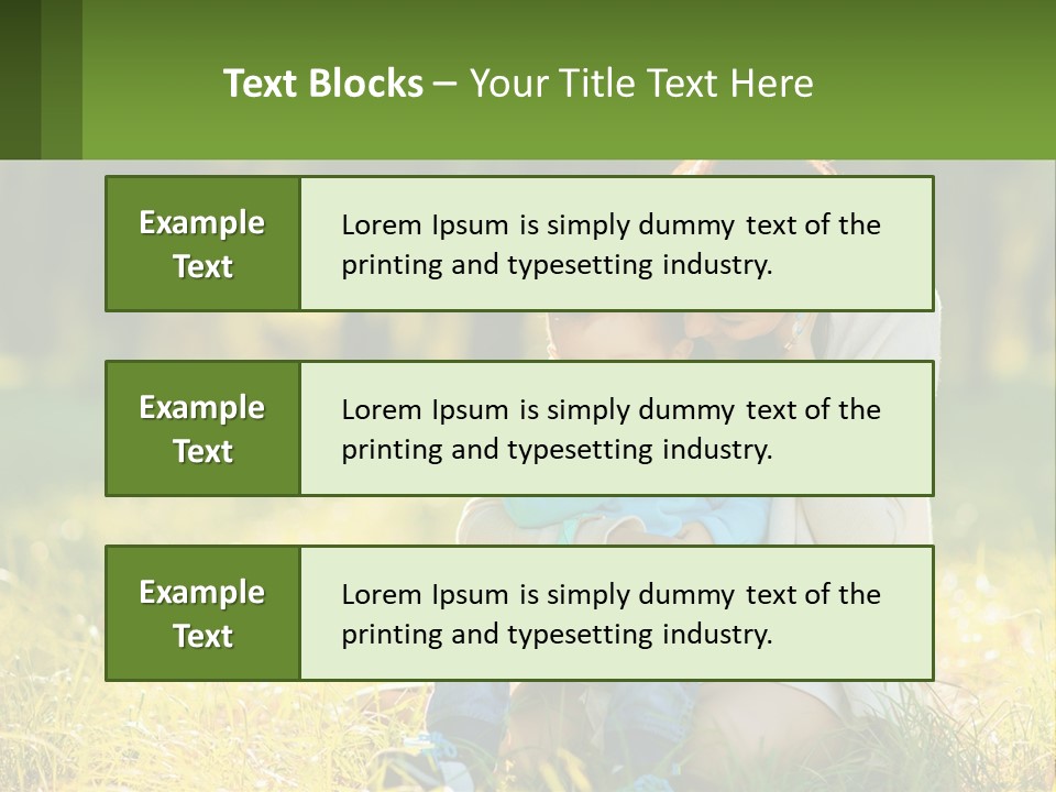 A Woman Holding A Baby In A Field Of Grass PowerPoint Template