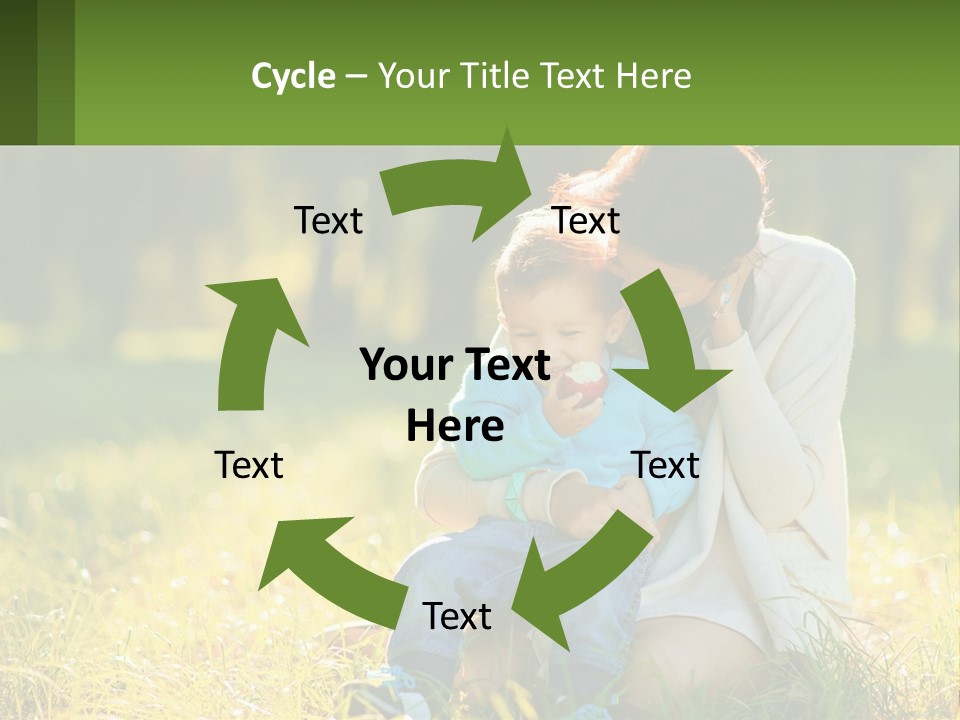 A Woman Holding A Baby In A Field Of Grass PowerPoint Template