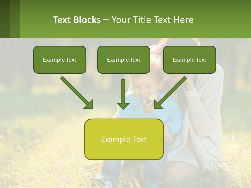 A Woman Holding A Baby In A Field Of Grass PowerPoint Template