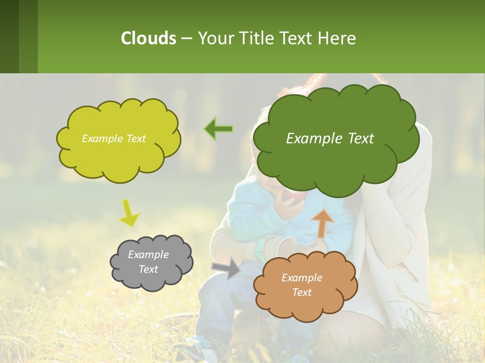 A Woman Holding A Baby In A Field Of Grass PowerPoint Template