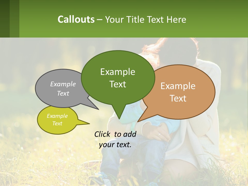 A Woman Holding A Baby In A Field Of Grass PowerPoint Template