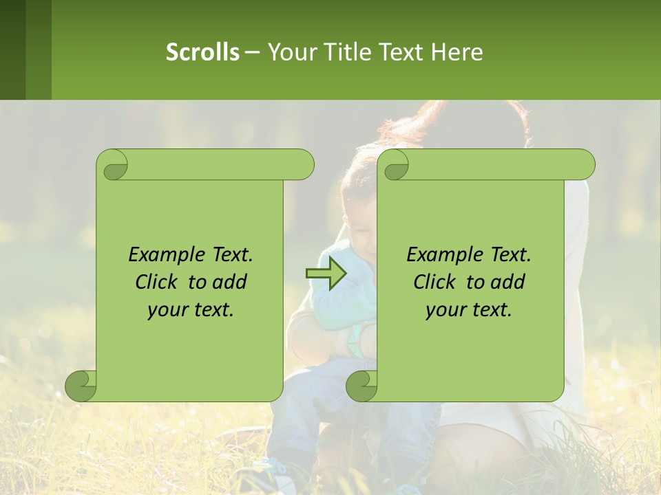 A Woman Holding A Baby In A Field Of Grass PowerPoint Template