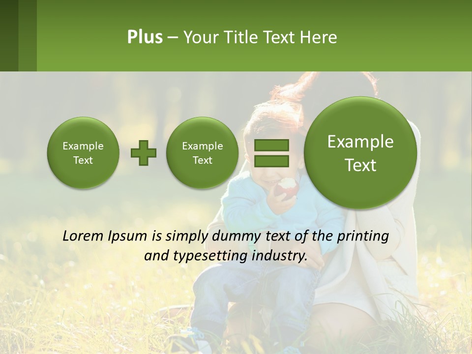 A Woman Holding A Baby In A Field Of Grass PowerPoint Template