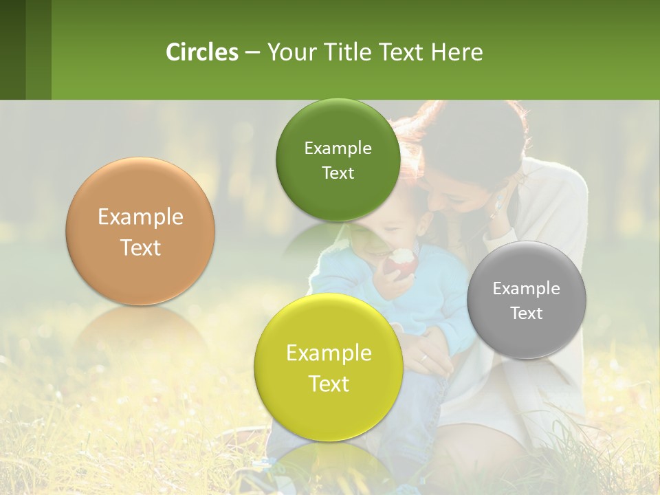 A Woman Holding A Baby In A Field Of Grass PowerPoint Template