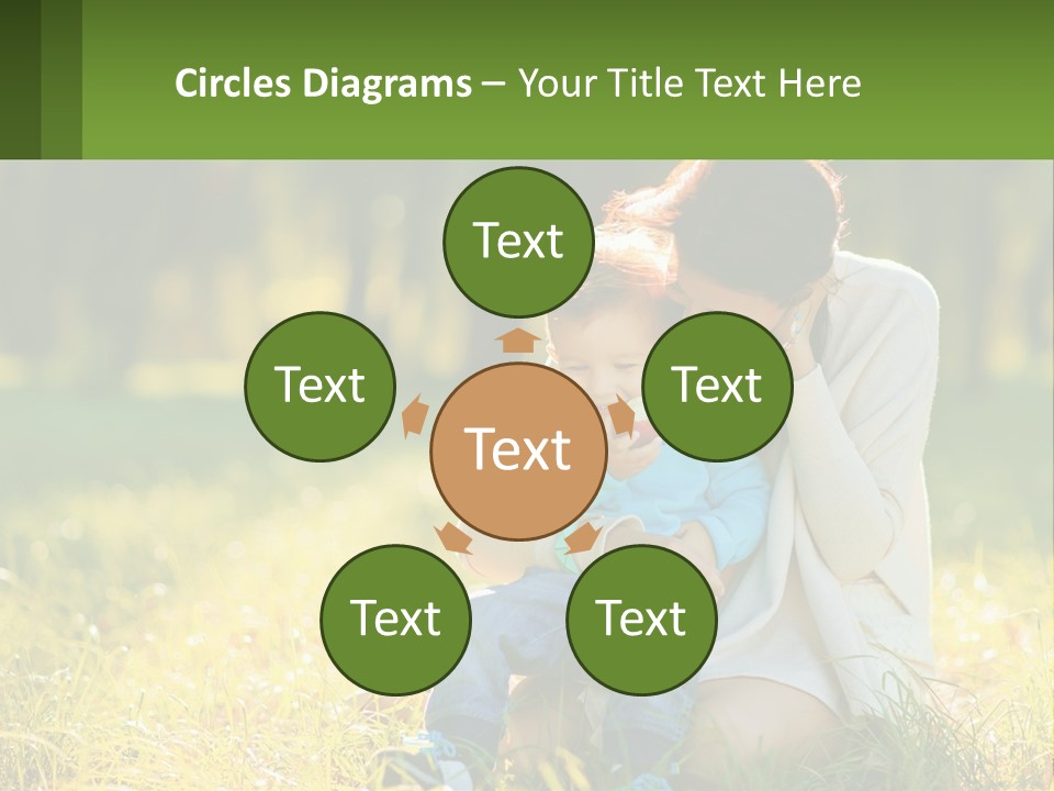 A Woman Holding A Baby In A Field Of Grass PowerPoint Template