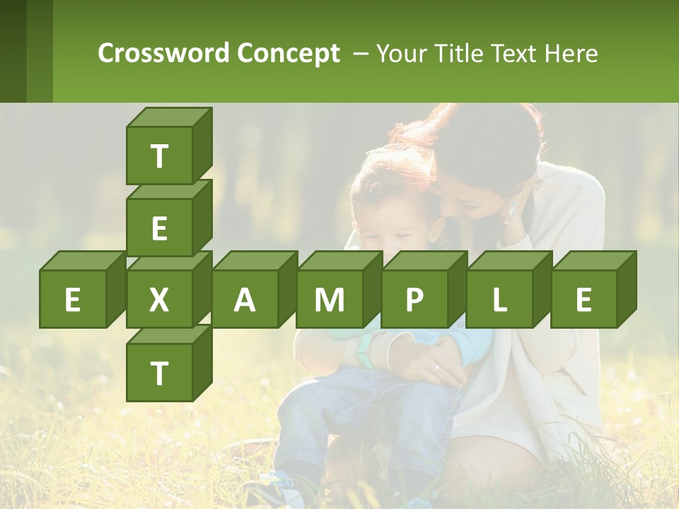 A Woman Holding A Baby In A Field Of Grass PowerPoint Template