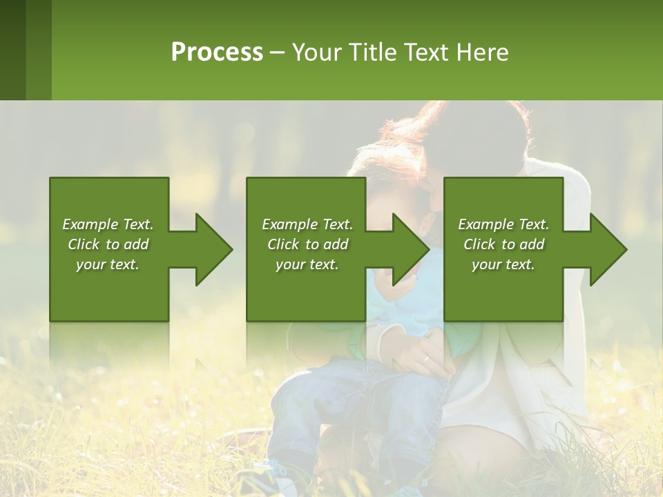 A Woman Holding A Baby In A Field Of Grass PowerPoint Template