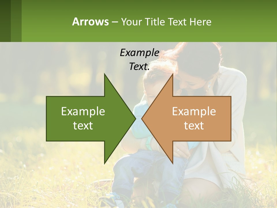 A Woman Holding A Baby In A Field Of Grass PowerPoint Template