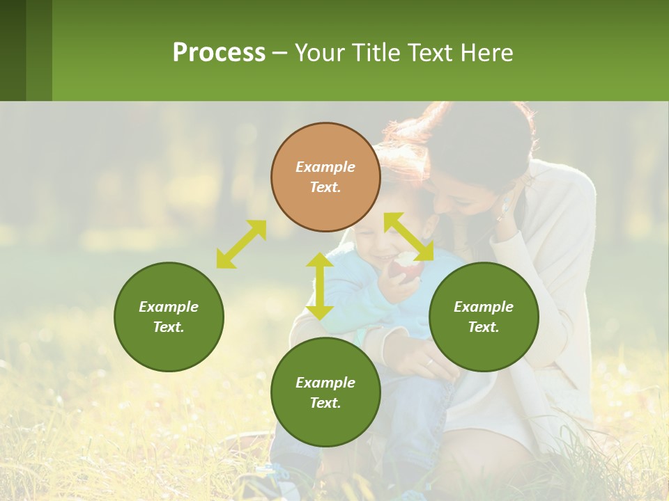 A Woman Holding A Baby In A Field Of Grass PowerPoint Template