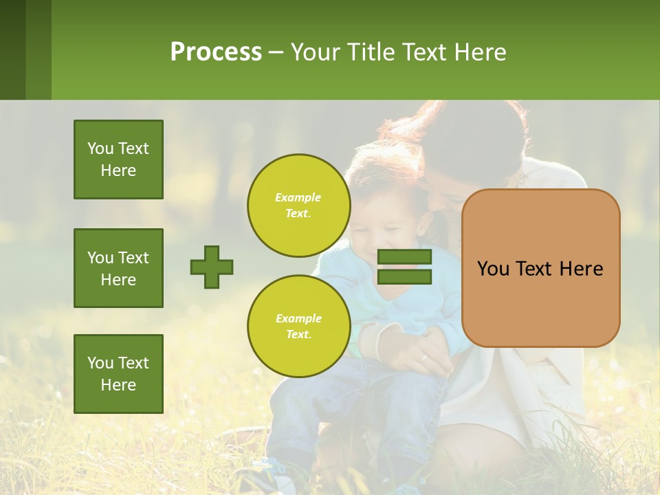 A Woman Holding A Baby In A Field Of Grass PowerPoint Template