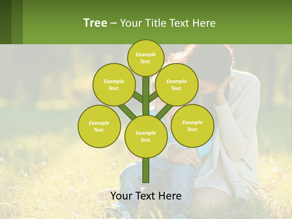 A Woman Holding A Baby In A Field Of Grass PowerPoint Template