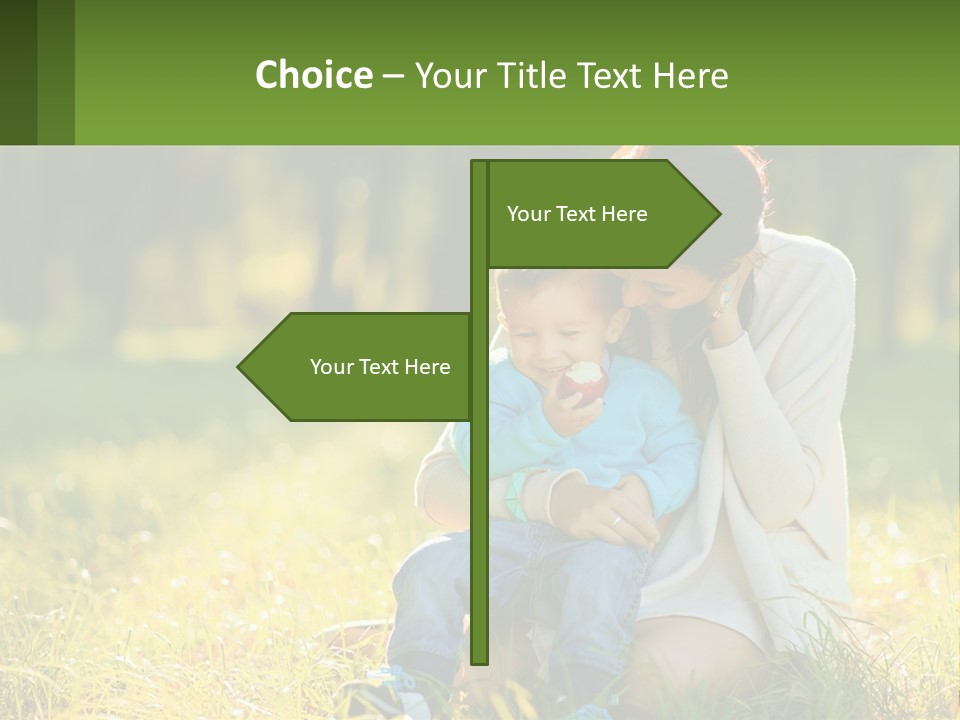 A Woman Holding A Baby In A Field Of Grass PowerPoint Template