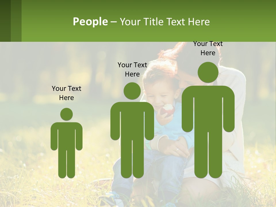 A Woman Holding A Baby In A Field Of Grass PowerPoint Template