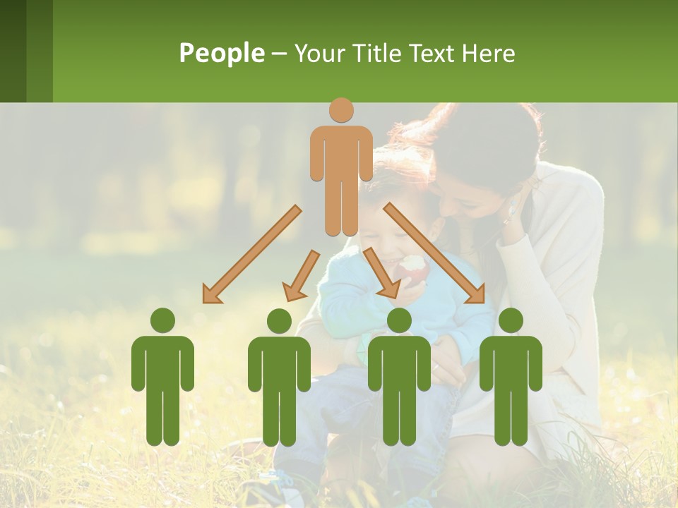 A Woman Holding A Baby In A Field Of Grass PowerPoint Template